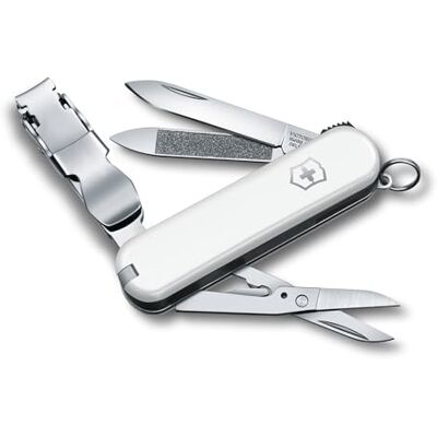 Victorinox Nailclip 580, Swiss Made, 8 Functions, Nail File, Nail Clipper, Blade, Scissors, White Victorinox Nailclip 580, Swiss Made, 8 Functions, Nail File, Nail Clipper, Blade, Scissors, White