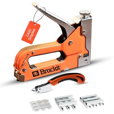 brackit 5-in-1 Heavy Duty Staple Gun with 2400 Staples & Stapler Remover – Upholstery Staple Gun Heavy Duty for Wood Crown U & T Shape Brad Nail Staple Gun – Wall Stapler – Ideal for DIY brackit 5-in-1 Heavy Duty Staple Gun with 2400 Staples & Stapler Remover – Upholstery Staple Gun Heavy Duty for Wood Crown U & T Shape Brad Nail Staple Gun – Wall Stapler – Ideal for DIY