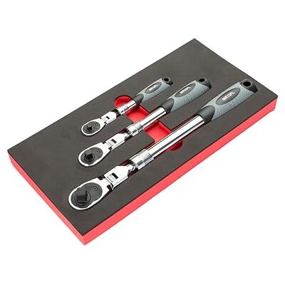 EZRED MR482FL 3-Piece Extendable Ratchet Set,Silver EZRED MR482FL 3-Piece Extendable Ratchet Set,Silver