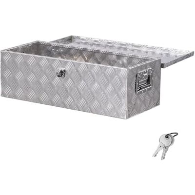 VEVOR Heavy Duty Aluminum Truck Bed Tool Box, Stripes Plated Tool Box with Side Handle and Lock Keys, Storage Toolbox Chest Organizer for Trailer, Pickup, RV, 30"x13"x9.6"(762x330.2x243.84mm), Silver VEVOR Heavy Duty Aluminum Truck Bed Tool Box, Stripes Plated Tool Box with Side Handle and Lock Keys, Storage Toolbox Chest Organizer for Trailer, Pickup, RV, 30"x13"x9.6"(762x330.2x243.84mm), Silver