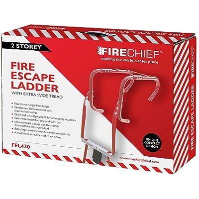 Firechief 2 Storey Fire Escape Ladder – 14.1ft 4.30m Long 300mm Wide Foot Hold Firechief 2 Storey Fire Escape Ladder – 14.1ft 4.30m Long 300mm Wide Foot Hold