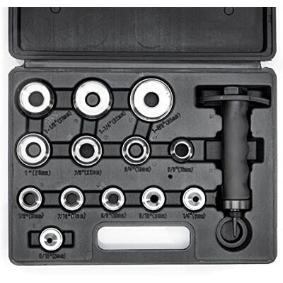 Neiko 02604A Hole Punch Set SAE & Metric, 3/16” – 1-3/8” & 5 – 35mm 14 Piece Sharp Hollow Hole Punch Kit, Gasket Cutting Puncher, Foam Cutter, & Leather Hole Punches 6” Interchangeable Neiko 02604A Hole Punch Set SAE & Metric, 3/16” – 1-3/8” & 5 – 35mm 14 Piece Sharp Hollow Hole Punch Kit, Gasket Cutting Puncher, Foam Cutter, & Leather Hole Punches 6” Interchangeable