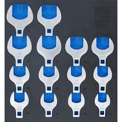 BGS 74563 Tool Tray 2/3: Crowfoot Spanner Set 12.5 mm (1/2") Drive 14 pcs. BGS 74563 Tool Tray 2/3: Crowfoot Spanner Set 12.5 mm (1/2") Drive 14 pcs.