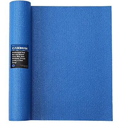 CASOMAN Professional Tool Box Liner and Drawer Liner,Easy Cut Non-Slip Foam Rubber Toolbox Drawer Liner Mat Adjustable Thick Cabinet Liners,Blue,16 inch (Wide) x 6 feet (Long) CASOMAN Professional Tool Box Liner and Drawer Liner,Easy Cut Non-Slip Foam Rubber Toolbox Drawer Liner Mat Adjustable Thick Cabinet Liners,Blue,16 inch (Wide) x 6 feet (Long)