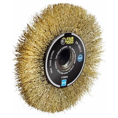 Fartools Precision brush/finish brass wire 0.3 mm.120 mm L 20 mm plus set of 4 spacers, for stripping and sobering wood, metal or stone Fartools Precision brush/finish brass wire 0.3 mm.120 mm L 20 mm plus set of 4 spacers, for stripping and sobering wood, metal or stone