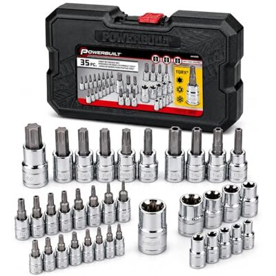 Powerbuilt 645020 35 pc Master Star Bit Socket Set Powerbuilt 645020 35 pc Master Star Bit Socket Set