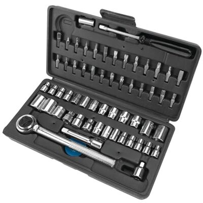 PERFORMANCE TOOL W1168 SAE/Metric 60-Piece Socket (1/4-Inch & 3/8-Inch Drive) and Bit Set PERFORMANCE TOOL W1168 SAE/Metric 60-Piece Socket (1/4-Inch & 3/8-Inch Drive) and Bit Set