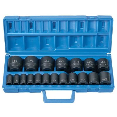 Grey Pneumatic (1319 1/2" Drive 19-Piece Standard Length Fractional Master Socket Set Grey Pneumatic (1319 1/2" Drive 19-Piece Standard Length Fractional Master Socket Set