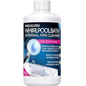 Pro-Kleen Whirlpool Bath Internal Pipe Cleaner (1L) Provides a Deep, Hygienic Clean to Remove Limescale, Soap, Oil, Grease & Unpleasant Smells from Internal Pipes Pro-Kleen Whirlpool Bath Internal Pipe Cleaner (1L) Provides a Deep, Hygienic Clean to Remove Limescale, Soap, Oil, Grease & Unpleasant Smells from Internal Pipes
