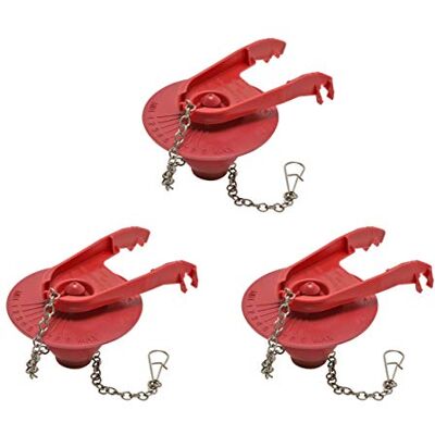 Fluidmaster 502CN3 PerforMAX Universal Water-Saving Long Life Toilet Flapper for 2-Inch Flush Valves, Adjustable Solid Frame Design, Easy Install, 3 Pack, Red, 3 Pack Fluidmaster 502CN3 PerforMAX Universal Water-Saving Long Life Toilet Flapper for 2-Inch Flush Valves, Adjustable Solid Frame Design, Easy Install, 3 Pack, Red, 3 Pack