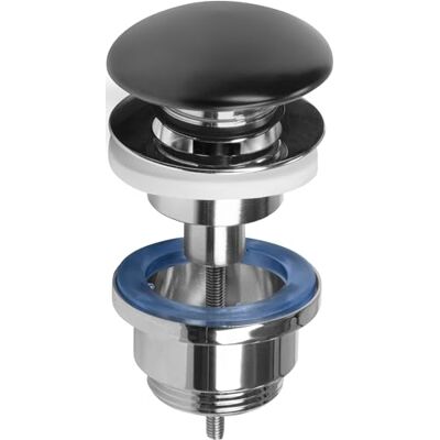 Cornat T317426 Drain Valve for Washbasins 1 1/4 Inch Male Diameter 66 mm with Push-Open Function Pop-Up Valve/Sink Drain / T317426 Black (Matte) Cornat T317426 Drain Valve for Washbasins 1 1/4 Inch Male Diameter 66 mm with Push-Open Function Pop-Up Valve/Sink Drain / T317426 Black (Matte)