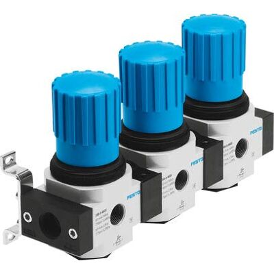 FESTO 528973 Model LRB-1/2-D-7-O-K3-MIDI Pressure Regulating Valve Manifold FESTO 528973 Model LRB-1/2-D-7-O-K3-MIDI Pressure Regulating Valve Manifold