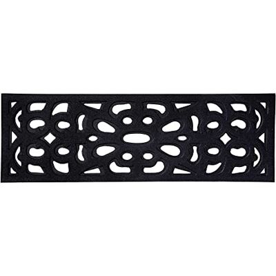 Nicoman Outdoor Doormat Decorative Stair Mats Heavy Duty Drainage Dirt Trapper Porch Rubber Skid Proof Anti Slip (Narrow, Black-Bold, 75 x 25cm) Nicoman Outdoor Doormat Decorative Stair Mats Heavy Duty Drainage Dirt Trapper Porch Rubber Skid Proof Anti Slip (Narrow, Black-Bold, 75 x 25cm)