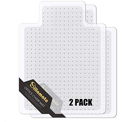 Sillamate 2 Pack 36'' x 48'' Office Chair Mat for Carpeted Floors, Flat Packed, Easy Lay Flat, Heavy Duty Floor Mat,Eco-Friendly Series Studded Carpet Desk Chair Mats (2) Sillamate 2 Pack 36'' x 48'' Office Chair Mat for Carpeted Floors, Flat Packed, Easy Lay Flat, Heavy Duty Floor Mat,Eco-Friendly Series Studded Carpet Desk Chair Mats (2)
