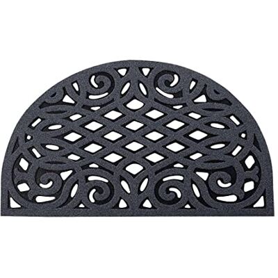 Nicoman Outdoor Doormat Decorative Stair Mats Heavy Duty Drainage Dirt Trapper Porch Rubber Skid Proof Anti Slip (Half-Moon, Grey, 75 x 44cm) Nicoman Outdoor Doormat Decorative Stair Mats Heavy Duty Drainage Dirt Trapper Porch Rubber Skid Proof Anti Slip (Half-Moon, Grey, 75 x 44cm)