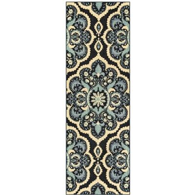 Maples Rugs Vivian 2x6 Persian Blue Medallion Non Slip Rug Maples Rugs Vivian 2x6 Persian Blue Medallion Non Slip Rug