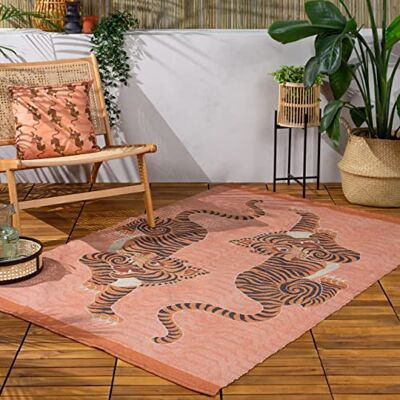 furn. Tibetan Tiger Outdoor Washable Rug – Tribal Inspired Design, Weatherproof and UV Resistant (Coral – 120x170cm) furn. Tibetan Tiger Outdoor Washable Rug – Tribal Inspired Design, Weatherproof and UV Resistant (Coral – 120x170cm)