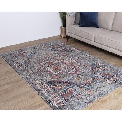 Asiatic Edits Low Pile Vintage Earth Grey Multi Indoor Rug for Living room, Bedroom, Conservatory, Hallway, Large Area, Easy to Clean, Area Rugs Non Shedding 200x290cm Asiatic Edits Low Pile Vintage Earth Grey Multi Indoor Rug for Living room, Bedroom, Conservatory, Hallway, Large Area, Easy to Clean, Area Rugs Non Shedding 200x290cm