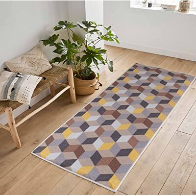 Serdim Rugs - ARROW-GOLD 57x90 cm Door Mat - Geometrical Design Serdim Rugs - ARROW-GOLD 57x90 cm Door Mat - Geometrical Design