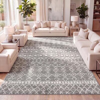 JONATHAN Y MOH209B-3 Izil Moroccan Beni Souk Indoor Farmhouse Area-Rug Bohemian Minimalistic Geometric Easy-Cleaning Bedroom Kitchen Living Room Non Shedding, 3 X 5, Gray,Cream JONATHAN Y MOH209B-3 Izil Moroccan Beni Souk Indoor Farmhouse Area-Rug Bohemian Minimalistic Geometric Easy-Cleaning Bedroom Kitchen Living Room Non Shedding, 3 X 5, Gray,Cream