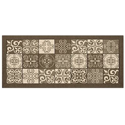 BIANCHERIAWEB Washable Non-Slip Kitchen Mat, Kitchen Runner 55 x 80 cm, Made in Italy Kitchen Rug with Mud-Coloured Majolica Design, Washable and Iron Runner BIANCHERIAWEB Washable Non-Slip Kitchen Mat, Kitchen Runner 55 x 80 cm, Made in Italy Kitchen Rug with Mud-Coloured Majolica Design, Washable and Iron Runner