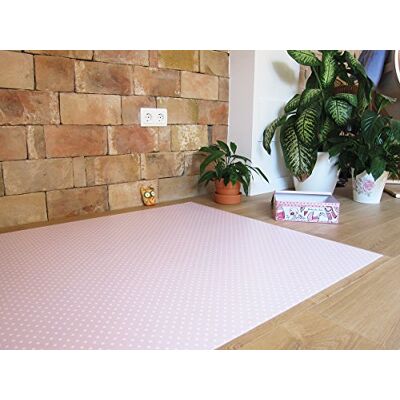 Laroom Children's Vinyl Rug Dots Design, Anti-Lossing Vinyl, Pink, 100 x 133 cm Laroom Children's Vinyl Rug Dots Design, Anti-Lossing Vinyl, Pink, 100 x 133 cm