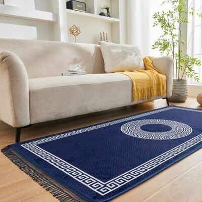 GC GAVENO CAVAILIA Greek Living Room Rugs Large 160X230 Cm Polyester Runner Rugs For Hallway Indoor Bedroom, Office Machine Washable Area Rug Super Soft Fluffy Rug Floor Carpet Mat, Navy GC GAVENO CAVAILIA Greek Living Room Rugs Large 160X230 Cm Polyester Runner Rugs For Hallway Indoor Bedroom, Office Machine Washable Area Rug Super Soft Fluffy Rug Floor Carpet Mat, Navy
