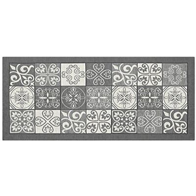 BIANCHERIAWEB Washable Non-Slip Kitchen Mat, Kitchen Runner 55 x 115 cm, Made in Italy Kitchen Rug with Grey Majolica Design, Washable and Iron Runner BIANCHERIAWEB Washable Non-Slip Kitchen Mat, Kitchen Runner 55 x 115 cm, Made in Italy Kitchen Rug with Grey Majolica Design, Washable and Iron Runner
