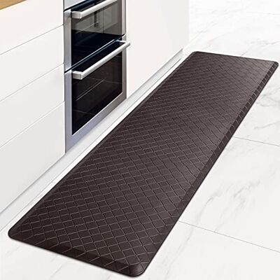 HappyTrends Kitchen Mat Cushioned Anti-Fatigue Floor Mat,17.3"x60",Thick Waterproof Non-Slip Kitchen Mats and Rugs Heavy Duty Ergonomic Comfort Rug for Kitchen,Floor,Office,Laundry,Chocolate HappyTrends Kitchen Mat Cushioned Anti-Fatigue Floor Mat,17.3"x60",Thick Waterproof Non-Slip Kitchen Mats and Rugs Heavy Duty Ergonomic Comfort Rug for Kitchen,Floor,Office,Laundry,Chocolate