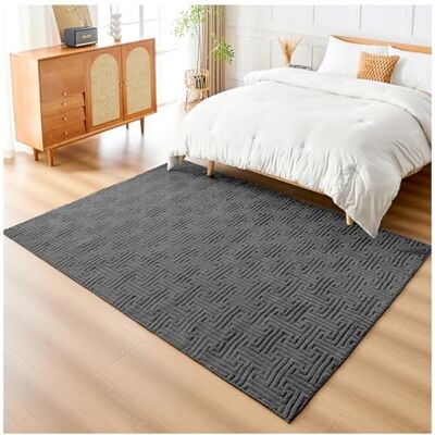 GC GAVENO CAVAILIA Faux Fur Fleece Area Rugs, Living Room Large 160x230 Cm Fluffy Rug For Bedroom, Dining Room, Office Anti Slip Carpet Floor Mat Runners Washable Outdoor Rug, Charcoal GC GAVENO CAVAILIA Faux Fur Fleece Area Rugs, Living Room Large 160x230 Cm Fluffy Rug For Bedroom, Dining Room, Office Anti Slip Carpet Floor Mat Runners Washable Outdoor Rug, Charcoal