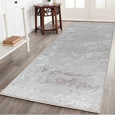 Serdim Rugs Serenity Metallic Two-Tone Indoor Area Rug Contemporary Abstract Design Marble Stone- 60x220 cm Serdim Rugs Serenity Metallic Two-Tone Indoor Area Rug Contemporary Abstract Design Marble Stone- 60x220 cm