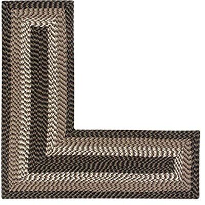 Better Trends Alpine Braid Collection Durable, Stain Resistant, Reversible Indoor Utility L-Shape Rug, 100% Polypropylene, Vibrant Chocolate Stripe, 24" x 68" x 68 Better Trends Alpine Braid Collection Durable, Stain Resistant, Reversible Indoor Utility L-Shape Rug, 100% Polypropylene, Vibrant Chocolate Stripe, 24" x 68" x 68