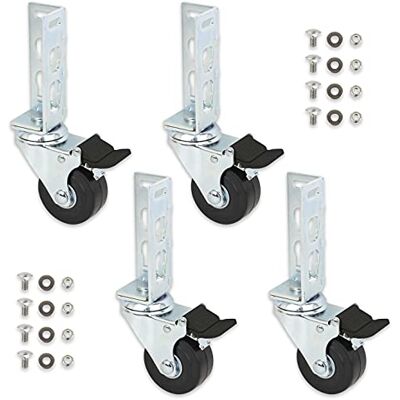 Tool Guy Republic 4pc Storage Rack Caster Wheels (Adapts to Boltless Self Locking Shelving Racks) (3" (1500 Max Total Capacity)) Tool Guy Republic 4pc Storage Rack Caster Wheels (Adapts to Boltless Self Locking Shelving Racks) (3" (1500 Max Total Capacity))