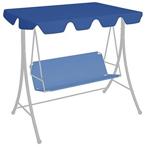 vidaXL Replacement Canopy for Garden Swing – Weatherproof Blue Swing Chair Canopy Cover, 100% Polyester with PVC Coating, Easy Install, 188/168x110/145 cm