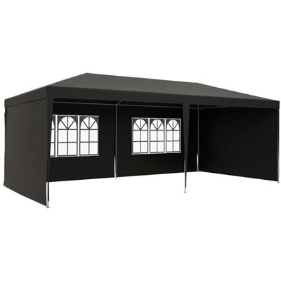 Outsunny 6 x 3 m Party Tent Gazebo Marquee Outdoor Patio Canopy Shelter with Windows and Side Panels Dark Grey Outsunny 6 x 3 m Party Tent Gazebo Marquee Outdoor Patio Canopy Shelter with Windows and Side Panels Dark Grey