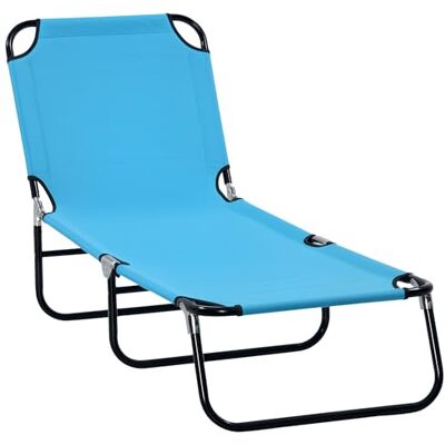 Outsunny - Reclining Chaise - Blue - Lounge Chair Outsunny - Reclining Chaise - Blue - Lounge Chair