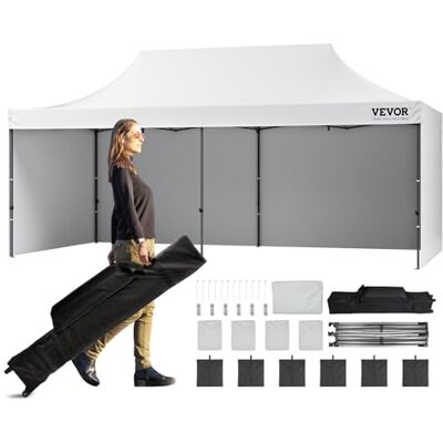 VEVOR 10x20 FT Pop up Canopy with Removable Sidewalls, Instant Canopies Portable Gazebo & Wheeled Bag, UV Resistant Waterproof, Enclosed Canopy Tent for Outdoor Events, Patio, Backyard, Party, Parking VEVOR 10x20 FT Pop up Canopy with Removable Sidewalls, Instant Canopies Portable Gazebo & Wheeled Bag, UV Resistant Waterproof, Enclosed Canopy Tent for Outdoor Events, Patio, Backyard, Party, Parking