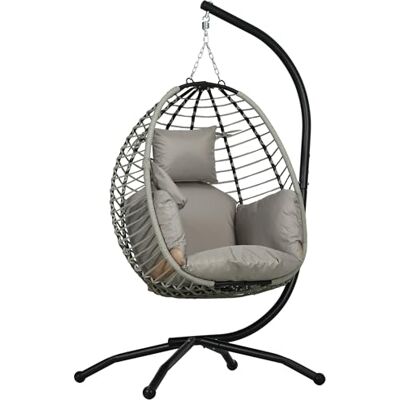 Outsunny Hanging Swing Chair - Grey Outsunny Hanging Swing Chair - Grey
