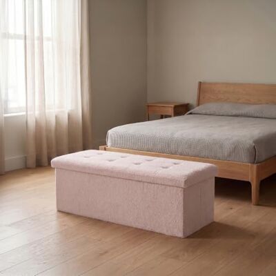 GC GAVENO CAVAILIA Extra Large Ottoman Storage Box With Lids, Pink Comfortable Fabric Foldable Storage Bench Blanket Box Storage Footstool For Living Room, Hallway, Bedroom, 110x38x38cm GC GAVENO CAVAILIA Extra Large Ottoman Storage Box With Lids, Pink Comfortable Fabric Foldable Storage Bench Blanket Box Storage Footstool For Living Room, Hallway, Bedroom, 110x38x38cm