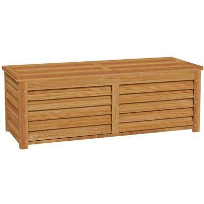 Outsunny 292L Outdoor Storage Box, Garden Storage Container Wooden Deck Box for Poolside, Balcony, Porch, Light Brown Outsunny 292L Outdoor Storage Box, Garden Storage Container Wooden Deck Box for Poolside, Balcony, Porch, Light Brown