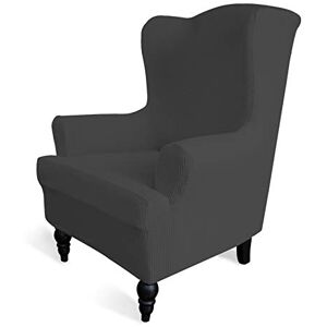 Easy-Going Stretch Wingback Chair Sofa Slipcover 1-Piece Sofa Cover Furniture Protector Couch Soft with Elastic Bottom Spandex Jacquard Small Checks (Wing Chair,Dark Gray) Easy-Going Stretch Wingback Chair Sofa Slipcover 1-Piece Sofa Cover Furniture Protector Couch Soft with Elastic Bottom Spandex Jacquard Small Checks (Wing Chair,Dark Gray)