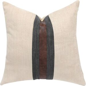 BOYSUM CARLOTA Farmhouse Decorative Outdoor Throw Pillow Covers for Couch Sofa Bed Brown Faux Leather Accent Pillow Cover Modern Decor Pillow Case 18 x 18 Inch (Beige) BOYSUM CARLOTA Farmhouse Decorative Outdoor Throw Pillow Covers for Couch Sofa Bed Brown Faux Leather Accent Pillow Cover Modern Decor Pillow Case 18 x 18 Inch (Beige)
