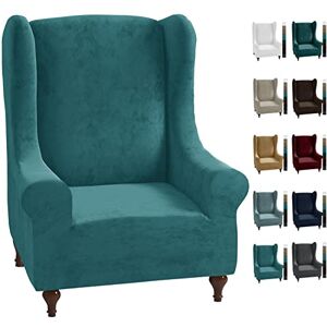 MAXIJIN Stretch Velvet Wingback Chair Slipcover 1-Piece Soft Stylish Plush Slipcovers for Wingback Chairs Thick Rich Velvet Wing Chair Cover with Elastic Bottom (Wing Chair, Peacock Blue) MAXIJIN Stretch Velvet Wingback Chair Slipcover 1-Piece Soft Stylish Plush Slipcovers for Wingback Chairs Thick Rich Velvet Wing Chair Cover with Elastic Bottom (Wing Chair, Peacock Blue)