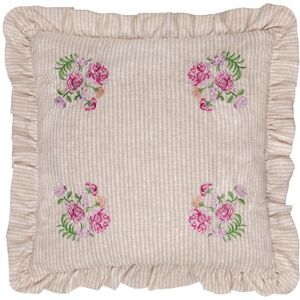 furn. Wylder Martha Ruffle Cushion Cover – Country Cottage Floral Embroidered Striped Decorative Case (Pink – 50x50cm) furn. Wylder Martha Ruffle Cushion Cover – Country Cottage Floral Embroidered Striped Decorative Case (Pink – 50x50cm)