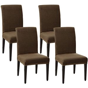 SU SUBRTEX Stretch Dining Chair Covers for Dining Room Chairs Jacquard Chair Slipcovers Removable Washable Short Dining Chair Protector for Party/Wedding(Set of 4, Coffee) SU SUBRTEX Stretch Dining Chair Covers for Dining Room Chairs Jacquard Chair Slipcovers Removable Washable Short Dining Chair Protector for Party/Wedding(Set of 4, Coffee)