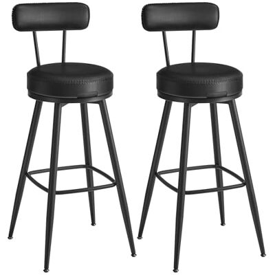 VASAGLE - EKHO Collection 360° Swivel Bar Stool - Ink Black VASAGLE - EKHO Collection 360° Swivel Bar Stool - Ink Black