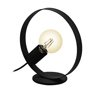 EGLO Bedside lamp Frijolas, industrial and minimalist table light made of black metal, living room lighting with switch, E27 socket