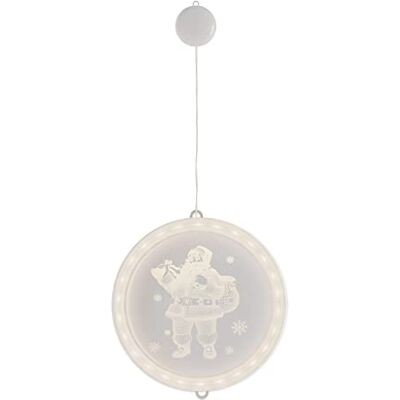 AmeliaHome LED Window Decoration Acrylic Pendant Christmas Lights Battery Operated Christmas Decoration Round Santa Cl AmeliaHome LED Window Decoration Acrylic Pendant Christmas Lights Battery Operated Christmas Decoration Round Santa Cl