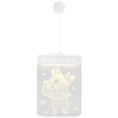 AmeliaHome LED Window Decoration Acrylic Pendant Christmas Lights Battery Operated Christmas Decoration Rectangular Santa Claus AmeliaHome LED Window Decoration Acrylic Pendant Christmas Lights Battery Operated Christmas Decoration Rectangular Santa Claus