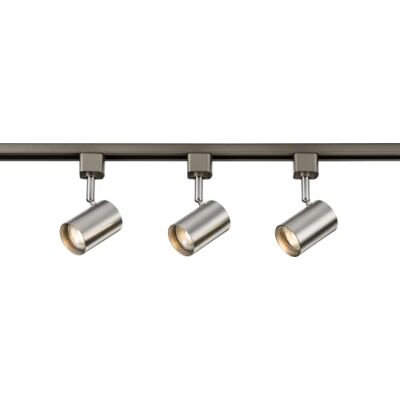 Knightsbridge TRKSP8 Track Spotlight Kit - Brushed Chrome - 3 Lights Knightsbridge TRKSP8 Track Spotlight Kit - Brushed Chrome - 3 Lights